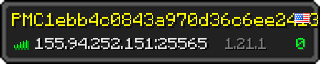 Userbar 320x64 in minecraft style for 155.94.252.151:25565