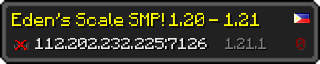 Userbar 320x64 in Minecraft-Stil für den Server 112.202.232.225:7126