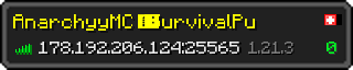 Userbar 320x64 in Minecraft-Stil für den Server 178.192.206.124:25565