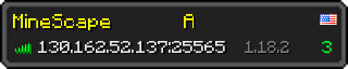 Userbar 320x64 in minecraft style for 130.162.52.137:25565