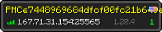 Userbar 320x64 in Minecraft-Stil für den Server 167.71.31.154:25565