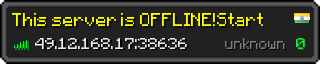 Userbar 320x64 in Minecraft-Stil für den Server 49.12.168.17:38636