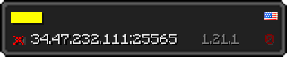 Userbar 320x64 in Minecraft-Stil für den Server 34.47.232.111:25565