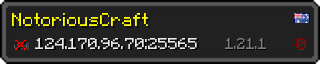 Userbar 320x64 in minecraft style for 124.170.96.70:25565