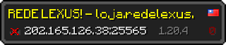 Userbar 320x64 in minecraft style for 202.165.126.38:25565