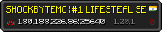 Userbar 320x64 in Minecraft-Stil für den Server 180.188.226.86:25640