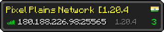 Userbar 320x64 in minecraft style for 180.188.226.98:25565