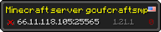 Userbar 320x64 in Minecraft-Stil für den Server 66.11.118.105:25565