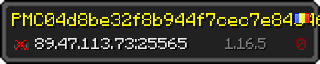 Userbar 320x64 in Minecraft-Stil für den Server 89.47.113.73:25565