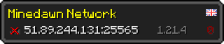 Userbar 320x64 in Minecraft-Stil für den Server 51.89.244.131:25565