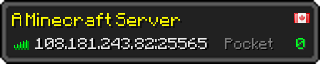 Userbar 320x64 in Minecraft-Stil für den Server 108.181.243.82:25565