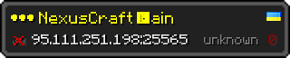 Userbar 320x64 in Minecraft-Stil für den Server 95.111.251.198:25565