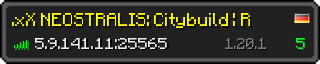 Userbar 320x64 in Minecraft-Stil für den Server 5.9.141.11:25565