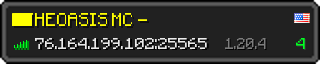 Userbar 320x64 in minecraft style for 76.164.199.102:25565