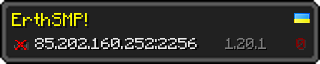 Userbar 320x64 in Minecraft-Stil für den Server 85.202.160.252:2256
