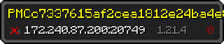 Userbar 320x64 in minecraft style for 172.240.87.200:20749