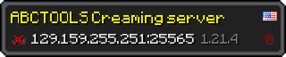 Userbar 320x64 in minecraft style for 129.159.255.251:25565
