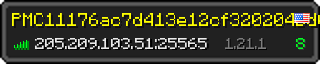 Userbar 320x64 in minecraft style for 205.209.103.51:25565