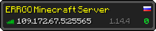 Userbar 320x64 in Minecraft-Stil für den Server 109.172.67.5:25565