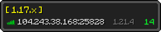 Userbar 320x64 in Minecraft-Stil für den Server 104.243.38.168:25828