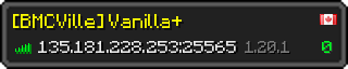 Userbar 320x64 in minecraft style for 135.181.228.253:25565