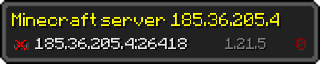Userbar 320x64 in Minecraft-Stil für den Server 185.36.205.4:26418