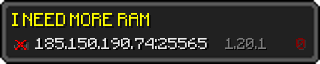Userbar 320x64 in Minecraft-Stil für den Server 185.150.190.74:25565