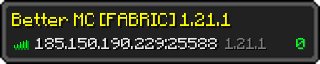 Userbar 320x64 in Minecraft-Stil für den Server 185.150.190.229:25588