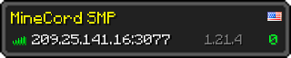 Userbar 320x64 in minecraft style for 209.25.141.16:3077