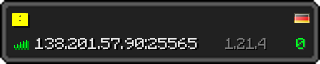 Userbar 320x64 in Minecraft-Stil für den Server 138.201.57.90:25565