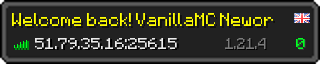 Userbar 320x64 in Minecraft-Stil für den Server 51.79.35.16:25615