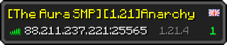 Userbar 320x64 in Minecraft-Stil für den Server 88.211.237.221:25565