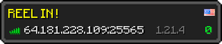 Userbar 320x64 in minecraft style for 64.181.228.109:25565