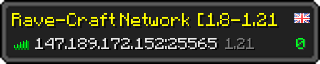 Userbar 320x64 in Minecraft-Stil für den Server 147.189.172.152:25565