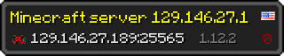 Userbar 320x64 in minecraft style for 129.146.27.189:25565
