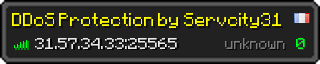 Userbar 320x64 in minecraft style for 31.57.34.33:25565