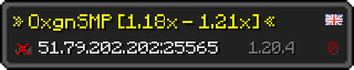Userbar 320x64 in minecraft style for 51.79.202.202:25565