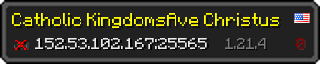 Userbar 320x64 in minecraft style for 152.53.102.167:25565