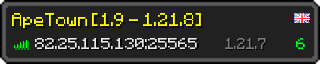 Userbar 320x64 in minecraft style for 82.25.115.130:25565