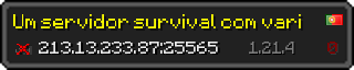 Userbar 320x64 in minecraft style for 213.13.233.87:25565