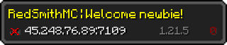 Userbar 320x64 in minecraft style for 45.248.76.89:7109