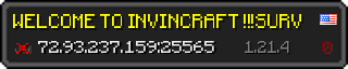 Userbar 320x64 in minecraft style for 72.93.237.159:25565