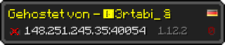 Userbar 320x64 in Minecraft-Stil für den Server 148.251.245.35:40054