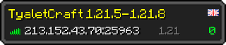 Userbar 320x64 in minecraft style for 213.152.43.70:25963