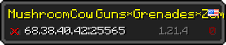 Userbar 320x64 in minecraft style for 68.38.40.42:25565