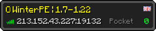 Userbar 320x64 in minecraft style for 213.152.43.227:19132