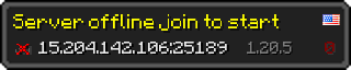Userbar 320x64 in minecraft style for 15.204.142.106:25189