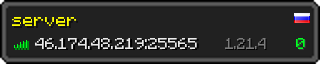 Userbar 320x64 in minecraft style for 46.174.48.219:25565
