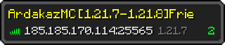 Userbar 320x64 in minecraft style for 185.185.170.114:25565