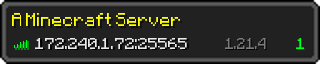 Userbar 320x64 in Minecraft-Stil für den Server 172.240.1.72:25565